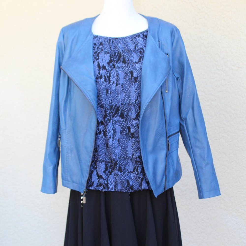 Alfani Women's Faux Leather Biker Moto Jacket